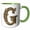 Green/White, variant on 3drose, Elegant Image of Gold Victorian Ornate Monogram Initial G, 11oz Mug