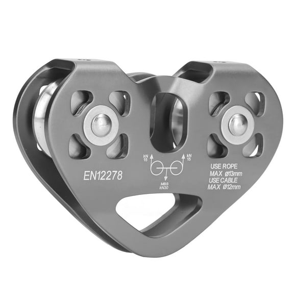 Polea de Escalada, Poleas de Doble Cuerda de Aluminio para exteriores, Polea de Polea de Escalada de Eje Tierno Flojo para Montañismo