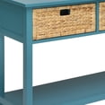 thumbnail image 6 of Gzxs Vintage Console Table with 2 Drawers and Open Shelf, Accent Sofa Table for Living Room Hallway Foyer, 44"L x 16"W x 32"H, Teal, 6 of 7