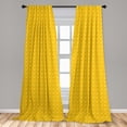 thumbnail image 5 of Ambesonne Yellow Curtains, Lines and Swirling Motifs, Pair of 28"x63", Yellow, 5 of 5