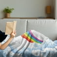 thumbnail image 3 of Cartoon Soft Flannel Fleece Throw Blanket, Rainbow Above Fluffy Romantic Clouds Nursery Art Design, Cozy Plush for Indoor and Outdoor Use, 50" x 60", Baby Blue Yellow, by Ambesonne, 3 of 5