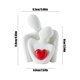thumbnail image 3 of Figura de cerámica de pareja en forma de corazón | Regalo de San Valentín y decoración del hogar | Arte abstracto moderno para la entrada, la vinoteca o la sala de estar, 3 of 6