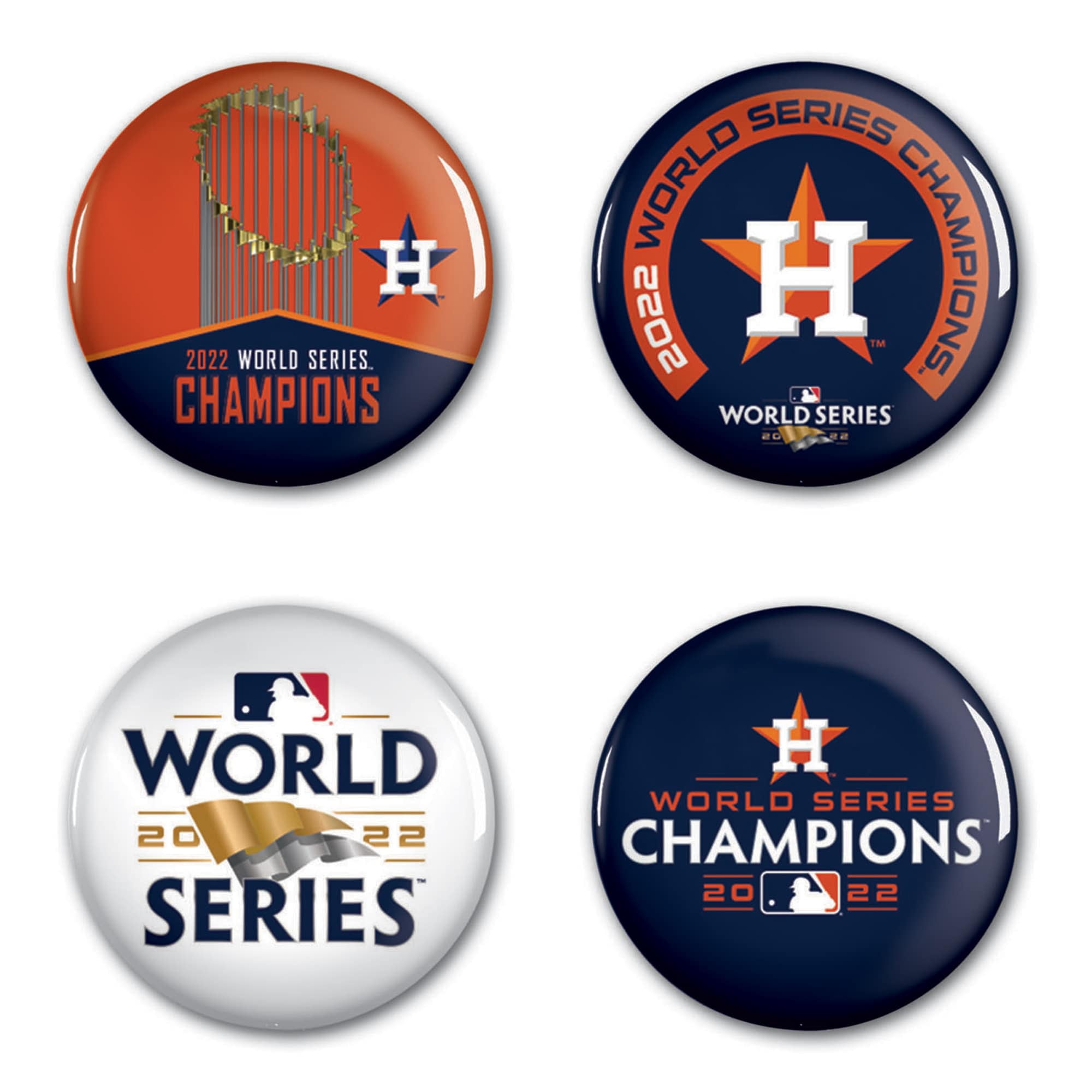 MLB Houston Astros 2022 World Series Champion 4 Pack 1.25" Buttons