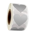thumbnail image 3 of Rollo de 300 pegatinas de corazón hechas a mano para cocina, repostería, fiestas, álbumes de recortes Plata, 3 of 8