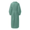 thumbnail image 5 of Women's Wool Blend Court Style Overcoat, Lantern Sleeve Long Coat with Large Lapel Design, Elegant Formal Woolen Coat for Women, Vintage Inspired Trench Coat, Winter Autumn Dressy Outerwear Green L, 5 of 5