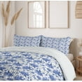 thumbnail image 6 of Ambesonne Floral Duvet Cover Sets, Japanese Lotus Flowers Image, 2-King, White and Ceil Blue, 6 of 7