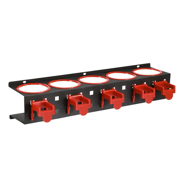 Siruishop Spray Bottle Storage Rack Space Saving Metal for Workshop Shelf with 5 Hooks