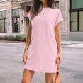 thumbnail image 4 of SUNBS Dresses for Womens Summer Spring T Shirt Dress Vacation Beach Mini Sundress Loose Clothes with Pockets, 4 of 7