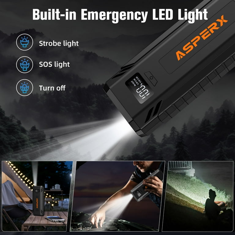 s/hp ハッカー ASPERX Battery Jump Starter 4000A Peak,Portable Car Jump Box