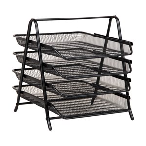 Mind Reader 4-Tier Paper Tray Organizer, Black