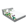 thumbnail image 2 of Ambesonne Colorful Fitted Sheet & Pillow Sham Set, Bohem Wild Butterflies, Full, Multicolor, 2 of 2