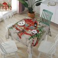 thumbnail image 3 of Grey Snowman Christmas Tablecloth Square Table Cloth 60x60 , Waterproof Tablecloth Outdoor Table Cloth, Farmhouse Tree Xmas Washable Table Cover for Kitchen Dining Party, 3 of 8