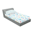 thumbnail image 2 of Ambesonne Cartoon Fitted Sheet & Pillow Sham Set, Funny Raindrop Autumn, Twin, Multicolor, 2 of 2