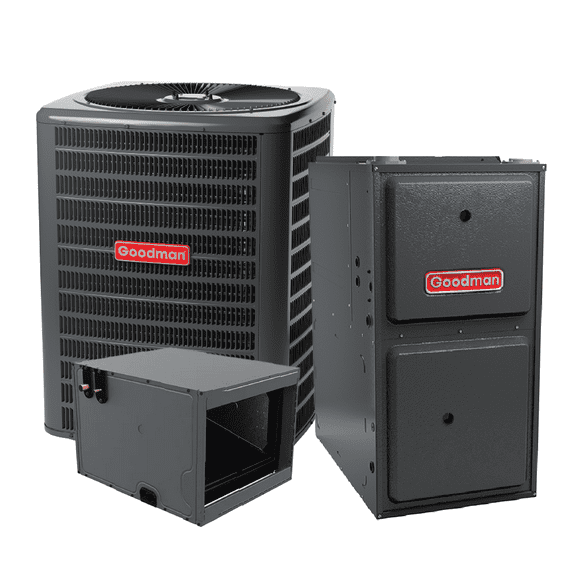 GOODMAN 3 TON 14.5 SEER2 AC & 96% AFUE 80K BTU GAS FURNACE SYSTEM - HORIZONTAL
