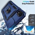 thumbnail image 4 of for iPhone XR Case with Camera Lens Cover, HD Screen Protector, 10 FT Military Grade Drop Protection, Magnetic Ring Holder Kickstand Protective Phone Case, Navy Blue, 4 of 6