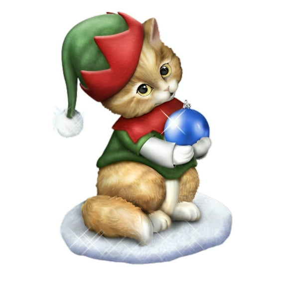 The Bradford Exchange Purr-fect Medleys Figurine Collection Issue #2 Deck The Paws Cat Figurine with Festive Lighting & Plays Melody Christmas Decorations by Kayomi Harai 5-Inches