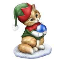The Bradford Exchange Purr-fect Medleys Figurine Collection Issue #2 Deck The Paws Cat Figurine with Festive Lighting & Plays Melody Christmas Decorations by Kayomi Harai 5-Inches