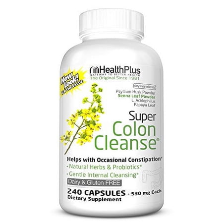 Health Plus Super Colon Cleanse - 500 mg - 240 Capsules