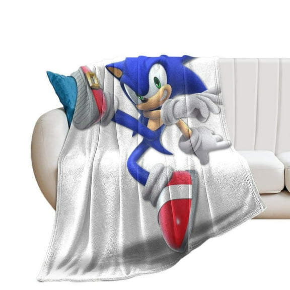 Sonic The Hedgehog Luxury Flannel Blanket - Super Soft Anti-Static Plush Warm Blanket for Sofa Bed - Extra Large Cozy Blanket for Men and Women, Home Decor Gift.