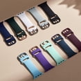 thumbnail image 4 of Paquete de 3 correas compatibles con Apple Watch de 45 mm, 44 mm y 42 mm, pulseras deportivas de silicona suave, correa de repuesto con cierre clásico para Iwatch Series Se 7 6, 4 of 5