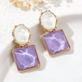 thumbnail image 6 of Trendy Blue Earring with Big Resin Stone Square Stud Earrings For Women Light Luxury French 2025 Fashion Jewelry Gifts, 6 of 6