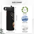 thumbnail image 4 of KLL Patriotic USA Butterfly Art Pattern 18OZ Water Bottle With Straw,Stainless Steel Sports Water Cup Flask Sports Water Cup Flask Wide Mouth Travel Thermal Mug, 4 of 8