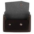 JAM Leather Snap Business Card Case, 1/Pack, Dark Brown, Angular Flap