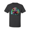 thumbnail image 2 of Wild Bobby, Colorful Neon Seal Animal Lover Men's Graphic T-Shirt, Charcoal, Small, 2 of 3