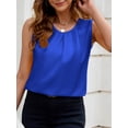 thumbnail image 4 of Women'S Silk Satin Tank Top Summer Business Casual Outfit 2025 Sleeveless Work Dressy Shirt Blue XXL, 4 of 7