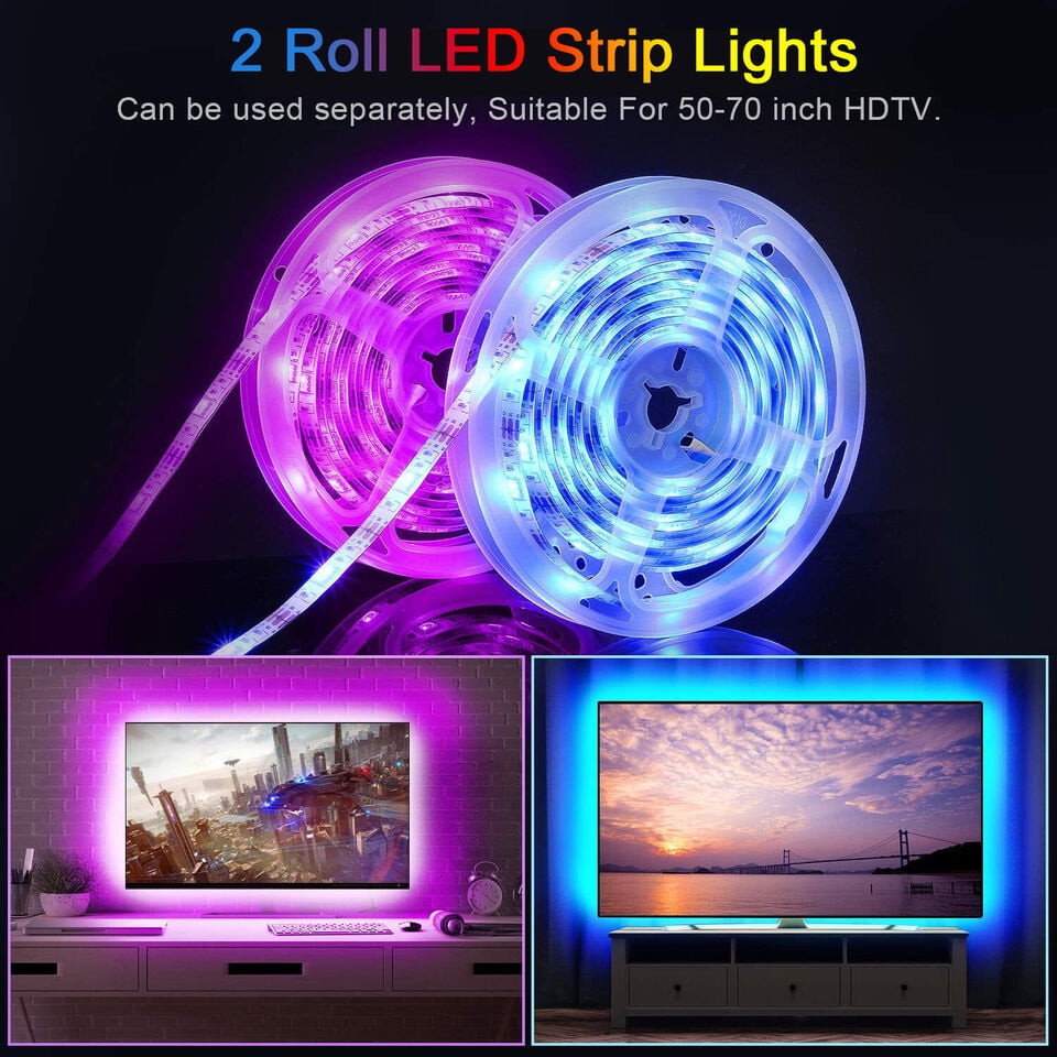 2 BOX OF 100FT LED Strip Lights 5050 RGB Bluetooth Color Change Remote