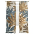 thumbnail image 6 of Navy Blue Brown Sheer Curtains for Living Room Bedroom Retro Tropical Palm Leaves Botanical Sheer Curtains 84 Inch Long 2 Panels Set Light Filtering Curtain Window Treatments Drapes for Dining Room, 6 of 6