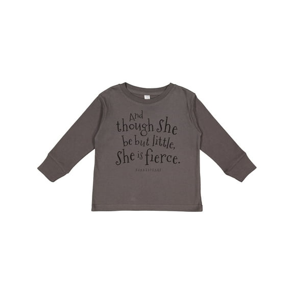 Inktastic Though She Be but Little Shakespeare Quote Boys or Girls Long Sleeve Toddler T-Shirt