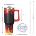 thumbnail image 2 of 40oz Tumbler with Handle and Straw, Vacuum Insulated Stainless Steel Travel Mug, Fits Car Cup Holder, Flame Print, 2 of 6