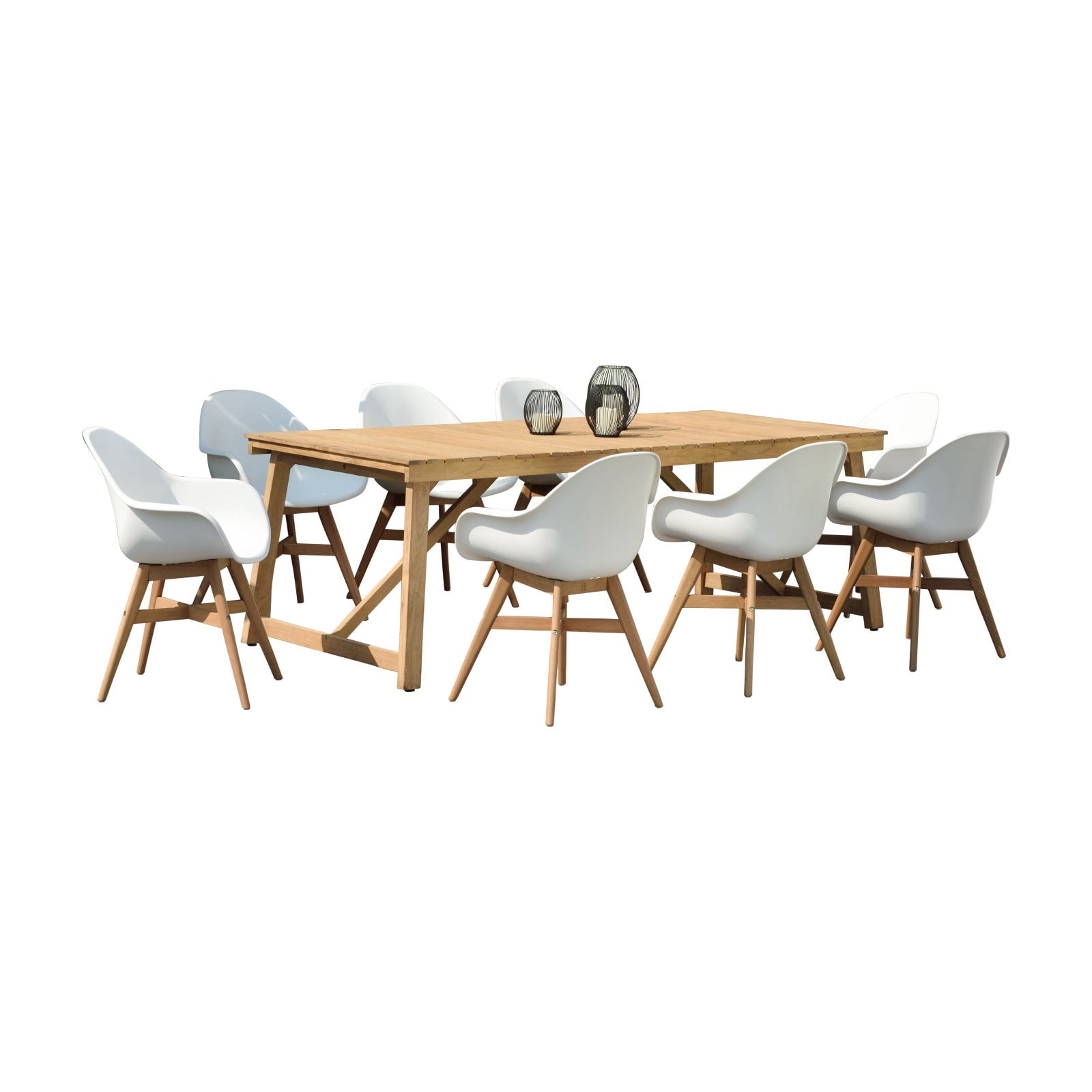 Amazonia Valli Reclaimed Teak 9 Piece Patio Dining Set