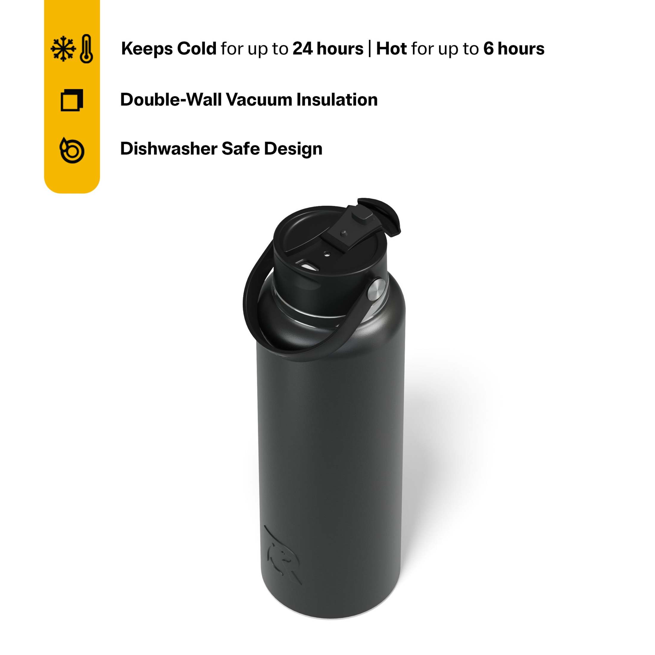RTIC 40 oz Ceramic Lined Insulated Water Bottle, Black photo 2