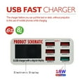 thumbnail image 4 of USB Charger,6A With LCD Digital Display 6 Port Fast Smart Charging Station For Phone Tablets Smartphones, Home Office Use ,Multi-Device Charger, 4 of 6