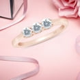 thumbnail image 5 of 0.45cttw Round Cut Moissanite Lab Created Diamond Three Stone Engagement Wedding Ring for Women 14K Rose Gold Plated Sterling Silver Ring Size-8, 5 of 9