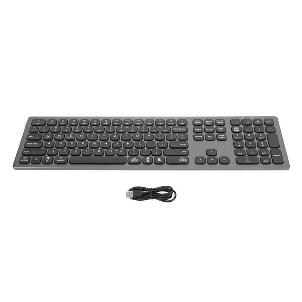 Teclado Inalambrico 110 Teclas Almohadillas De Goma Resistentes Al Deslizamiento Teclado De Oficina De aleacion De Aluminio Para PC Bodega Aurrera en linea