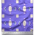 thumbnail image 1 of Soimoi Purple Poly Georgette Fabric Geometric Abstract Print Fabric by Yard 52 Inch Wide, 1 of 3