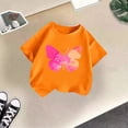 thumbnail image 2 of WMQPNNS Girls Summer Tops Casual Short Sleeve T-Shirts Tops for Kids Size 7 Crewneck Cotton T Shirt Printed Casual Loose Tunic Shirt Printed Tops(Size 3-4 Years, a-Orange), 2 of 4