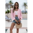 thumbnail image 4 of Zeagoo Womens Summer Crochet Cardigan Sweaters Lightweight Open Front 3/4 Sleeve Batwing Kimono Boho Knit Cover Ups, 4 of 5