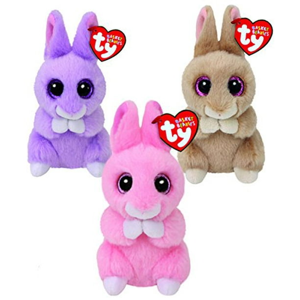 New Ty Beanie Babies Easter Bunny JASPER, GINGER, APRIL,Basket Beanies  Plush Stuffed Animal Toy Set Of 3 2018