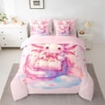 thumbnail image 2 of Feelyou Pink Bow Axolotl Twin Bedding Sets 7-Piece, Dreamy Princess Bedding Comforter Set, 2 of 8