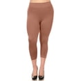 thumbnail image 4 of COUVER Women Seamless Stretch Capri Leggings, Khaki, Plus Size, 4 of 8