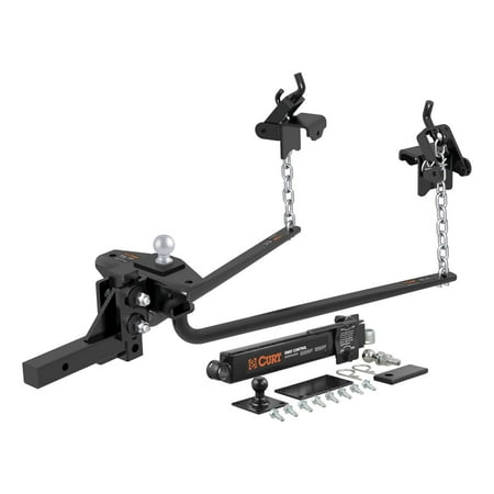 Curt Manufacturing Cur17022 Round Bar Weight Distribution Complete Kit 10,000 lb Towing/1,000 lb Tongue