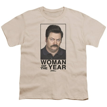 Trevco PARKS AND REC WOMAN OF THE YEAR Cream Child Unisex (Best Of Parks And Rec)