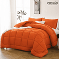thumbnail image 4 of YEPCLUB 3-Piece Full Size Comforter Set, Orange Down Alternative Reversible Bedding Set, All-Season Quilted Soft Comforter with Pillowcases, 4 of 4
