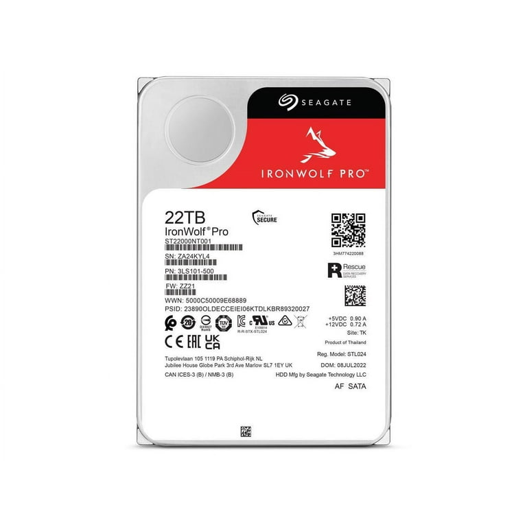 Seagate IronWolf Pro 22TB Enterprise NAS Internal Hard Drive