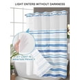 thumbnail image 4 of No Hook Shower Curtain with Snap in Liner,Watercolor Blue Gradient Stripe Waterproof Bath Curtain Double Layers with See Through Top Window,Modern Minimalist Line Hotel Shower Curtains 60x72in, 4 of 9
