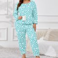 thumbnail image 5 of Tnhcen Women's 2 Piece Print Pajama Set Soft Long Sleeves Lounge Sets Sleepwear Homewear Set XL-5XL, 5 of 6